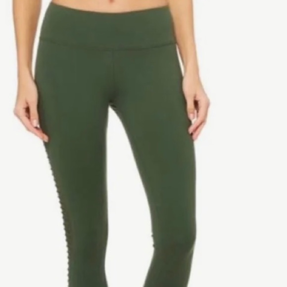 Alo Hunter Green Luminous Leggings Mesh Full Length